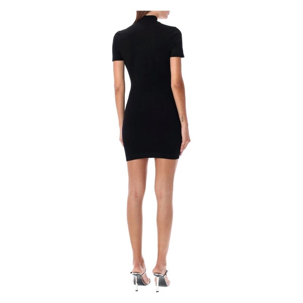 Black Mock Neck T-Shirt Dress