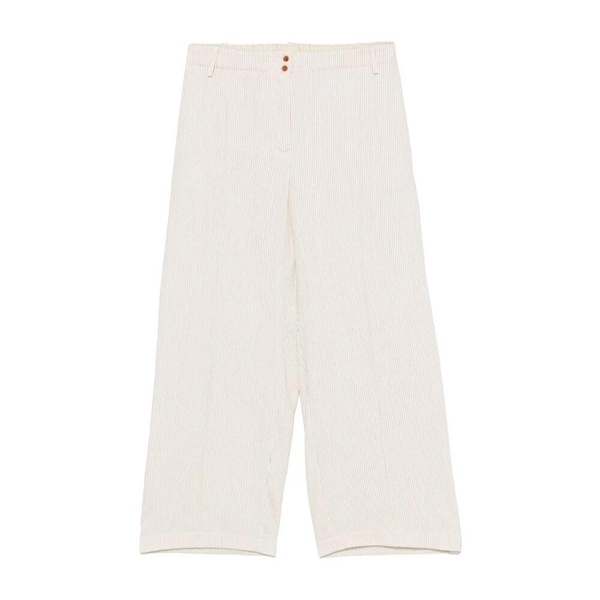 White Trousers with Elasticated Waistband