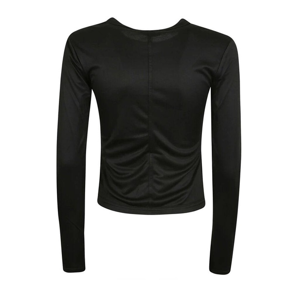 Black Stretch Top with Logo Detail