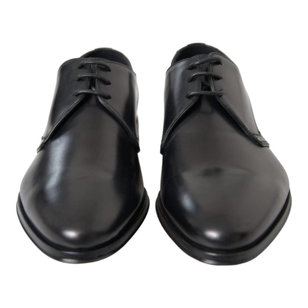 Black Leather Derby Formal Dress Shoes