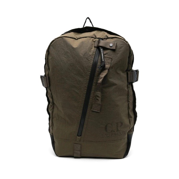 Khaki Backpack with Side Buckle Fastening