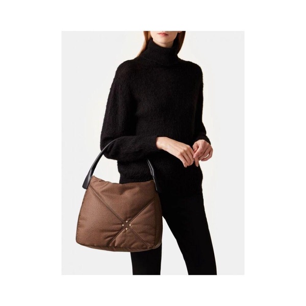 Diagonal Stitched Hobo Bag