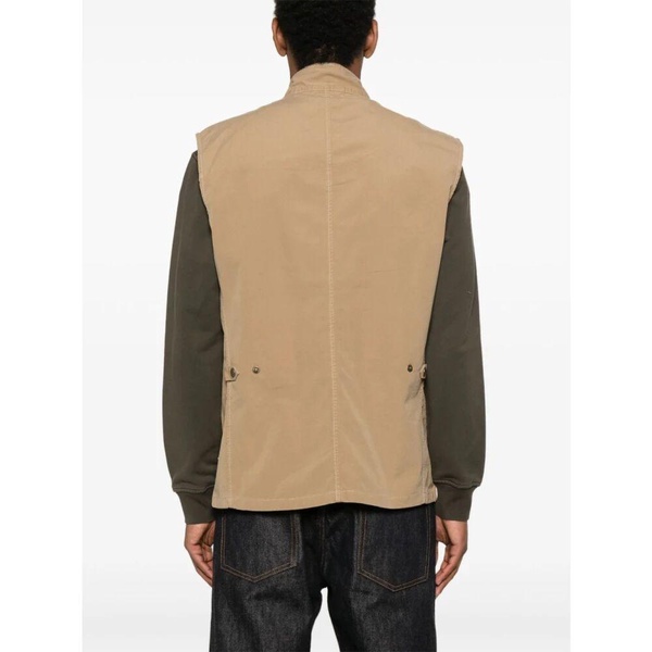 Beige Jacket with Front Press-Stud Fastening