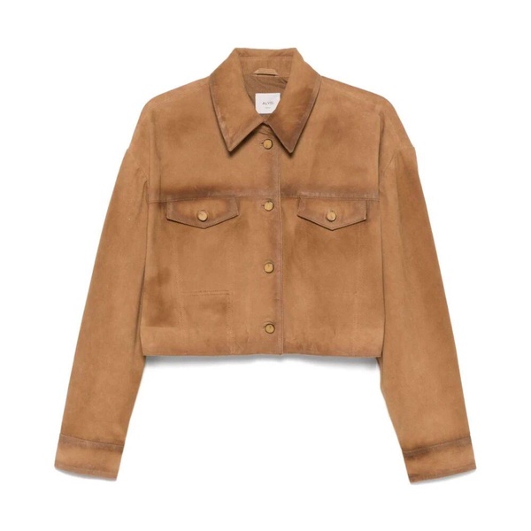 Brown Button-Up Cropped Jacket