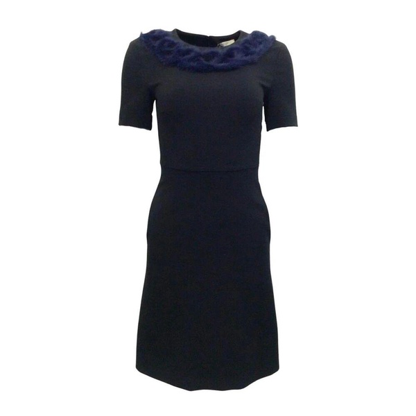 Fendi Knitted Mink Collar Dress Women