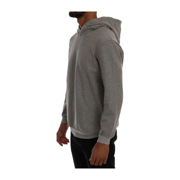 Gray Pullover Hodded Cotton Sweater
