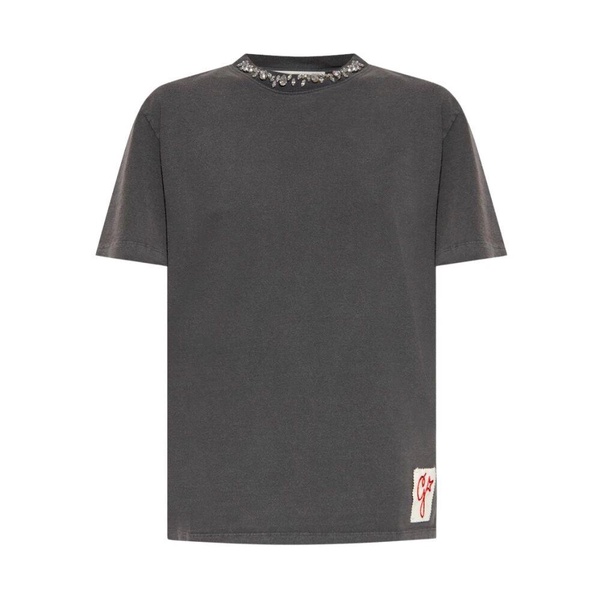 T-shirt with cabochon crystals