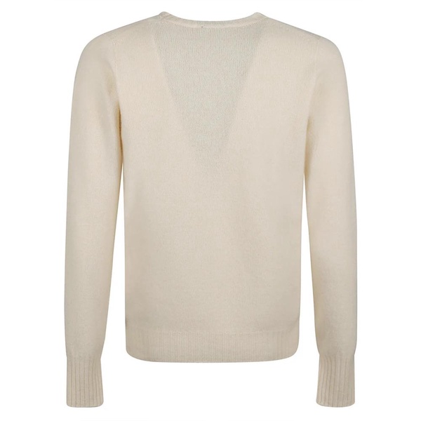Beige Lambswool Crew Neck Sweater