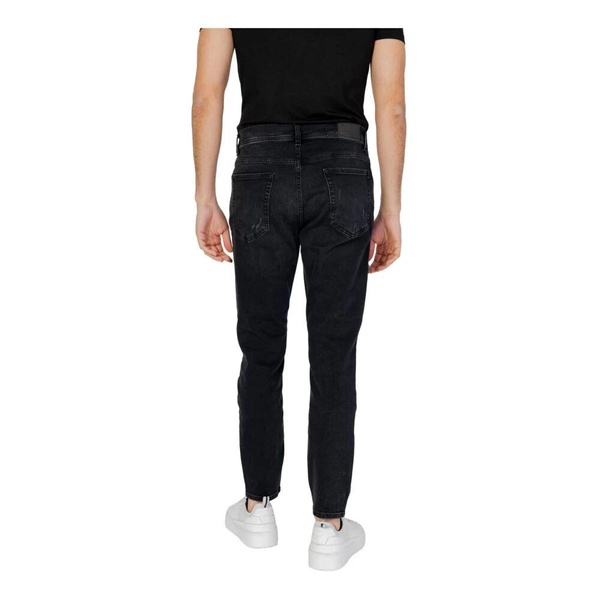 Black Cotton Zip Jeans Spring/Summer