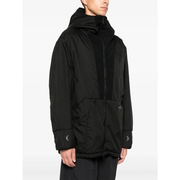 Black Padded Jacket with High Collar