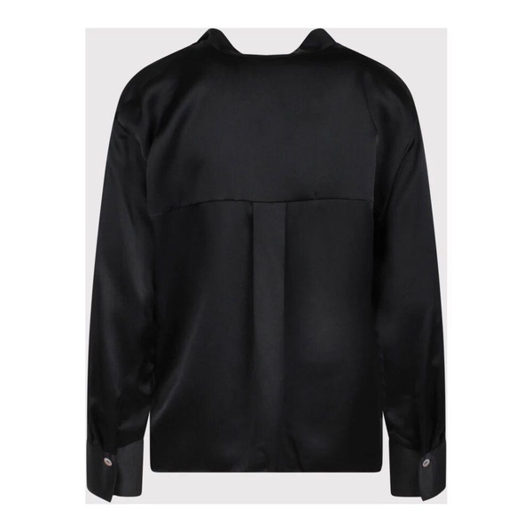 Silk Draped Shirt with V-Neckline
