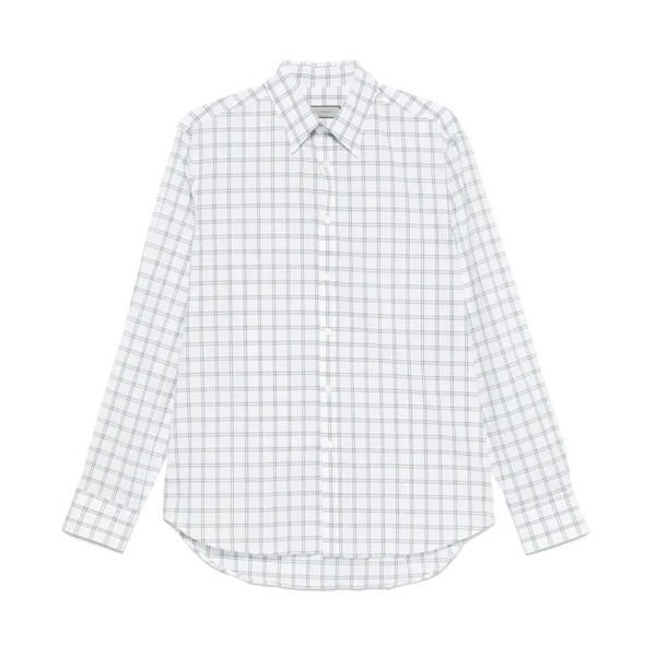Checkered Front Button Long Sleeve Blouses