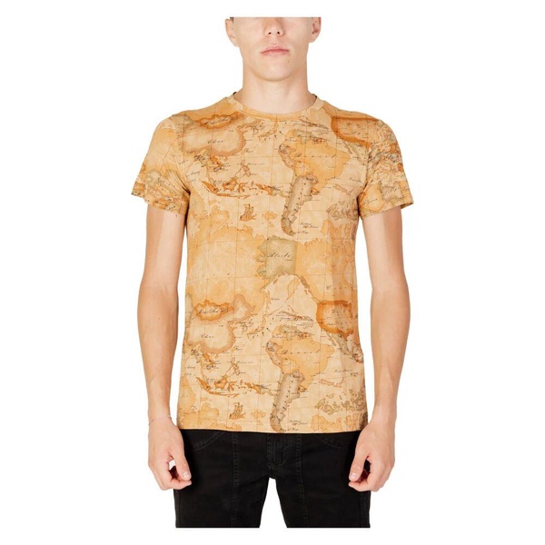 Beige Printed T-shirt Short Sleeves