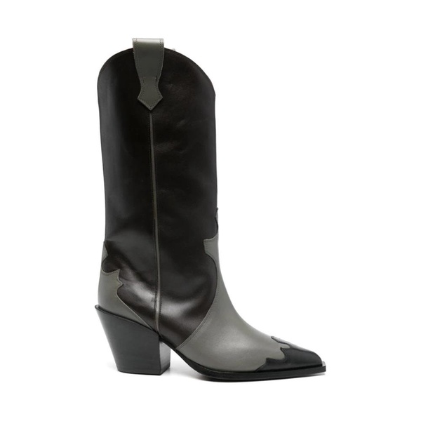 Black Calf Leather Cowboy Boot Ariel
