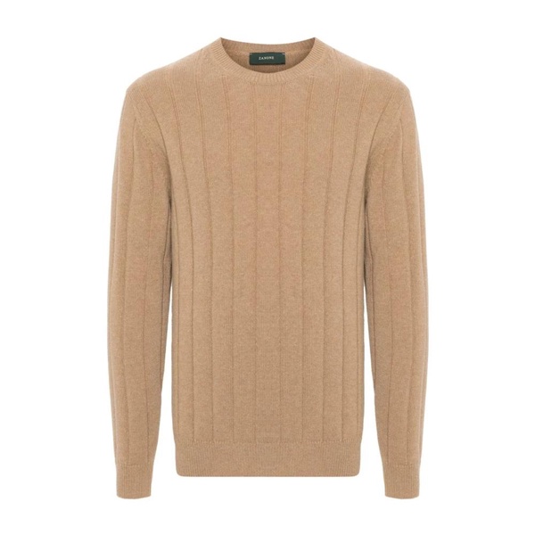 Brown Sweater with Girocollo Neck