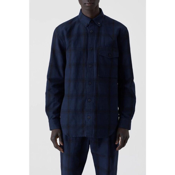 Relaxed Button Hemd Dark Night