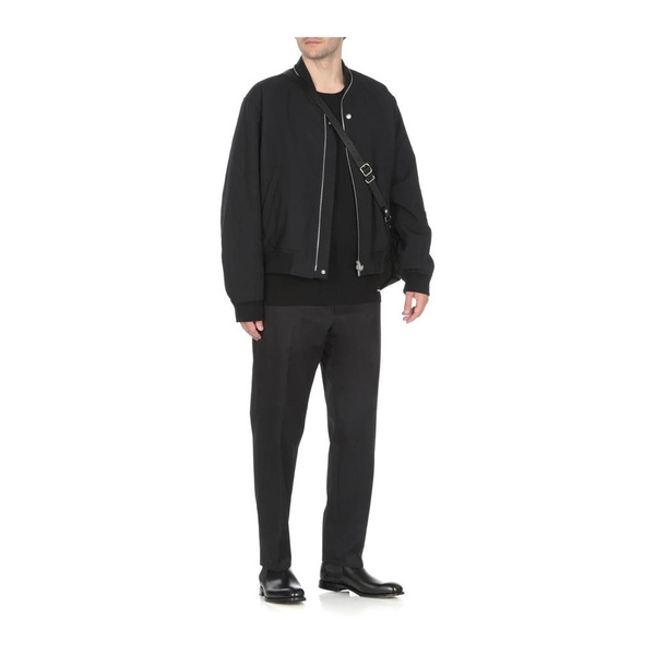 Black Cotton T-shirt with Printed Logo