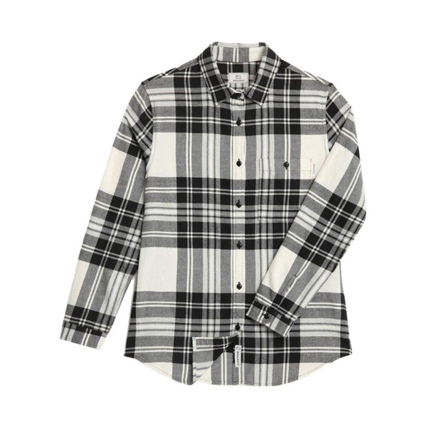 White Classic Checkered Flannel Shirt