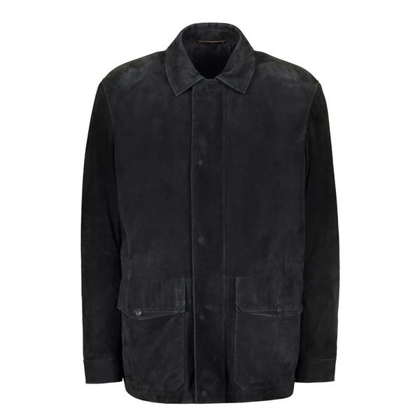 Suede Jacket with Lamb Leather Details