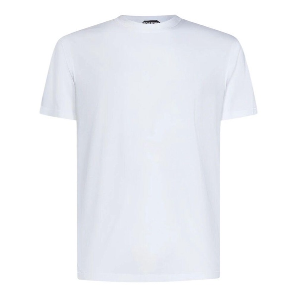 White Ribbed Crewneck T-Shirt