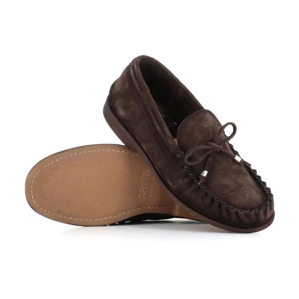 Dark Brown Suede Moccasin Sandals