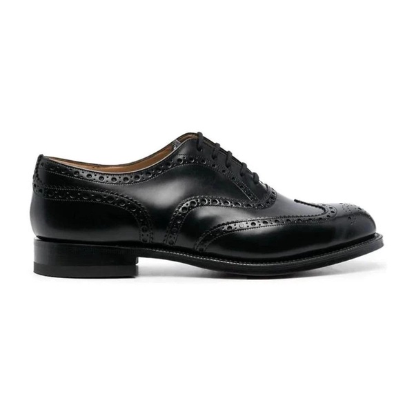 Leather Derby Shoes with Perforated Detail