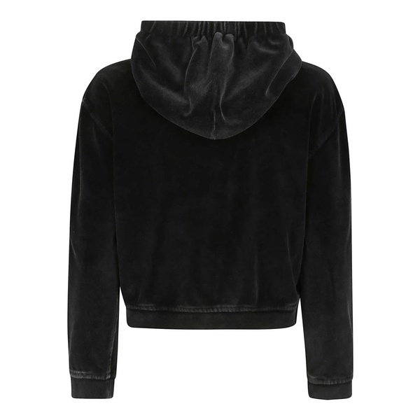 APPLE LOGO SHRUNKEN ZIP UP SWEATSHIRT