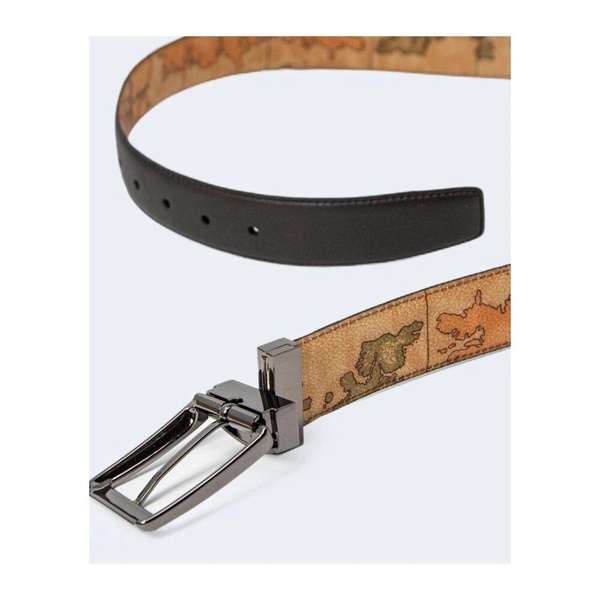 Geo Map Design Leather Belt