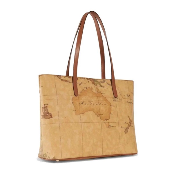 Classic Geo Print Shoulder Shopping Bag