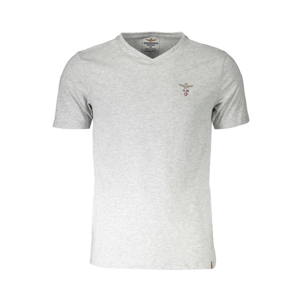 Gray Cotton Outer T-Shirt with Logo