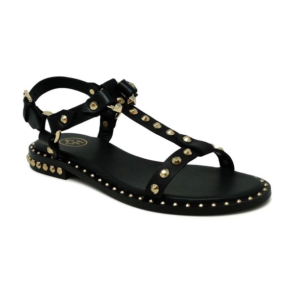 Black Leather Ballerina Sandals