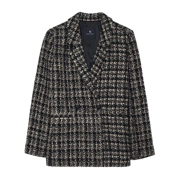Classic Houndstooth Blazer Black/Sand
