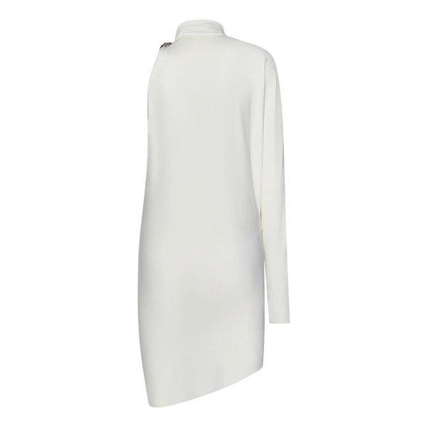 White One-Shoulder Jewel Dress