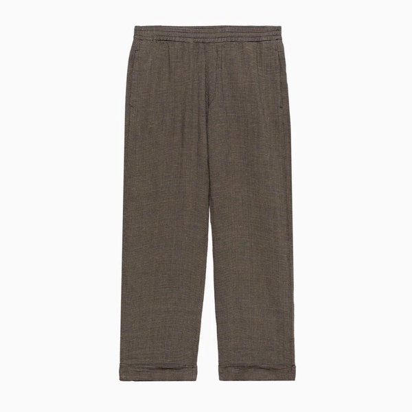 Linen blend high waist trousers