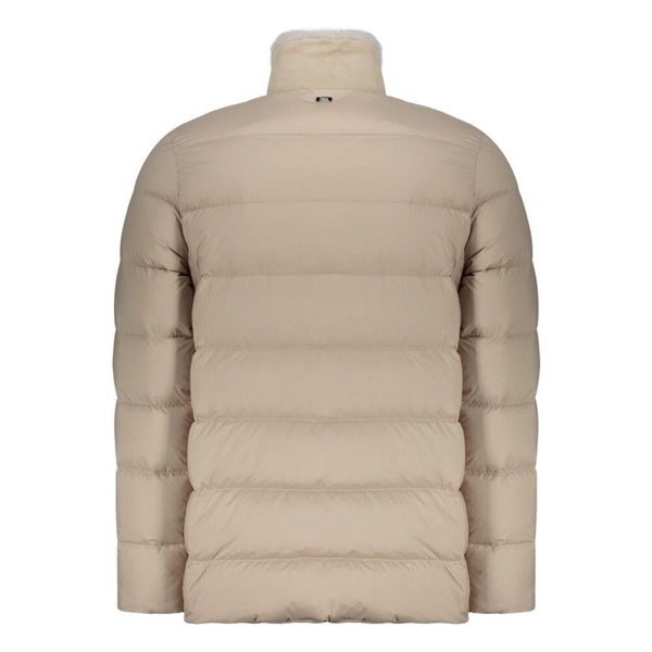 Shearling Down Jacket with Stand Collar