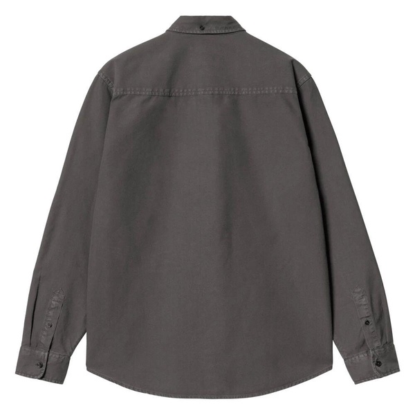 Gray Cotton Button-Down Shirt