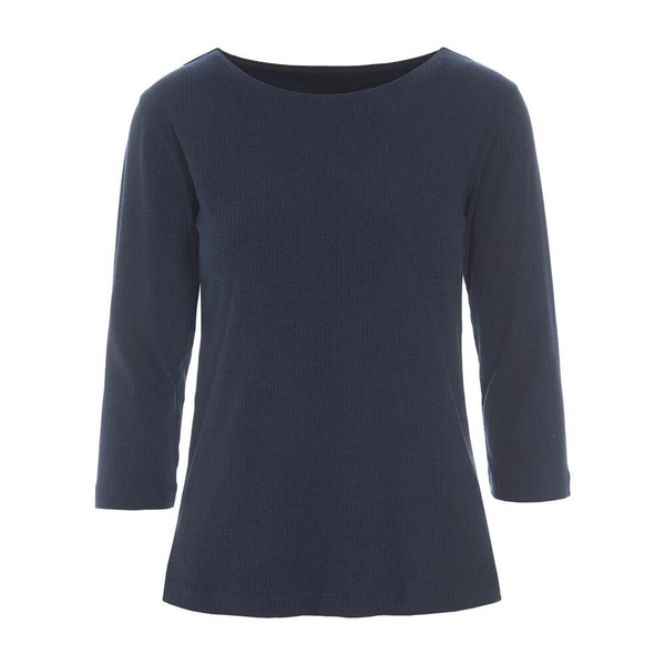 Dark Midnight Rib Blouse 3/4 Sleeves