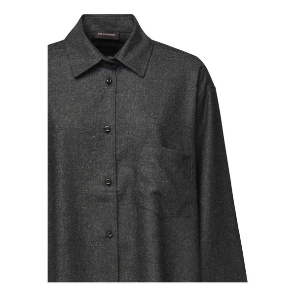 Grey Oversized Mélange Fabric Shirt