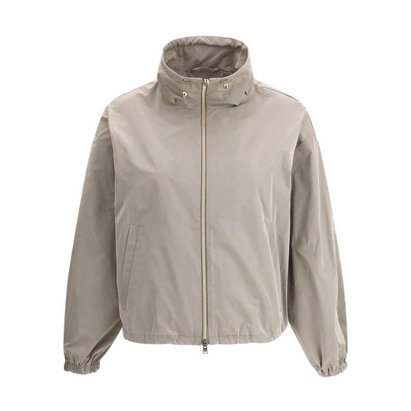 Waterproof High Collar Jacket with Double-Slider Zipper