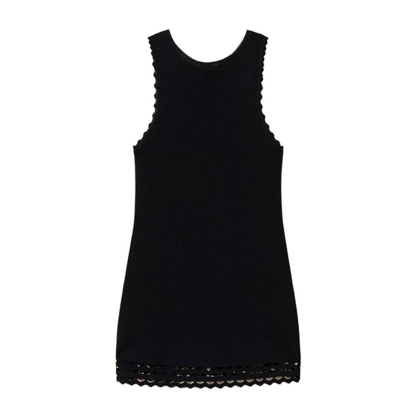 Black Sleeveless Round Neck Top