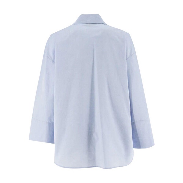 Cotton Poplin V-Neck Shirt