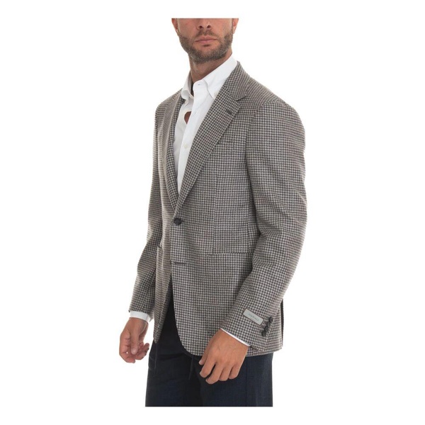 Houndstooth Jacket with 2 Buttons