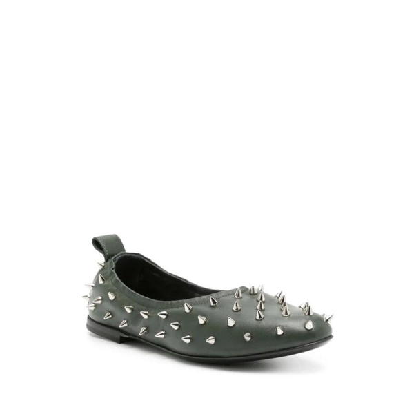 Studded Leather Ballerina Shoes