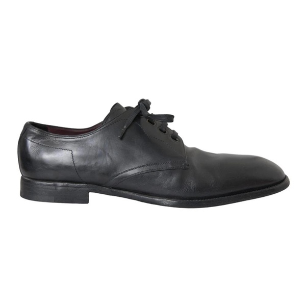 Black Leather Derby Dress Shoes