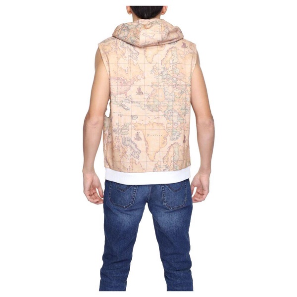 Printed Sleeveless Hooded Sweatshirt