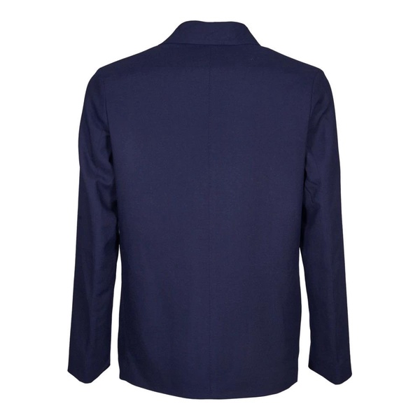 Blue Wool Jacket with Button Closure