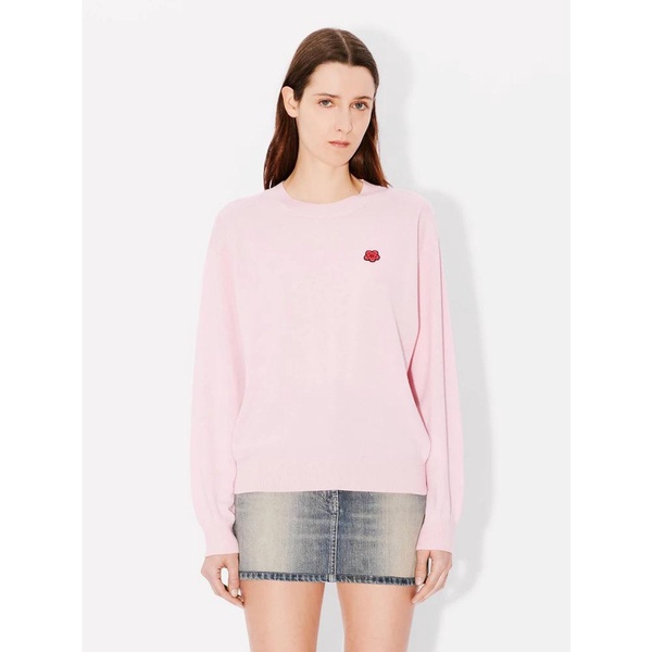 Pink Sweater with Boke Flower Emblem
