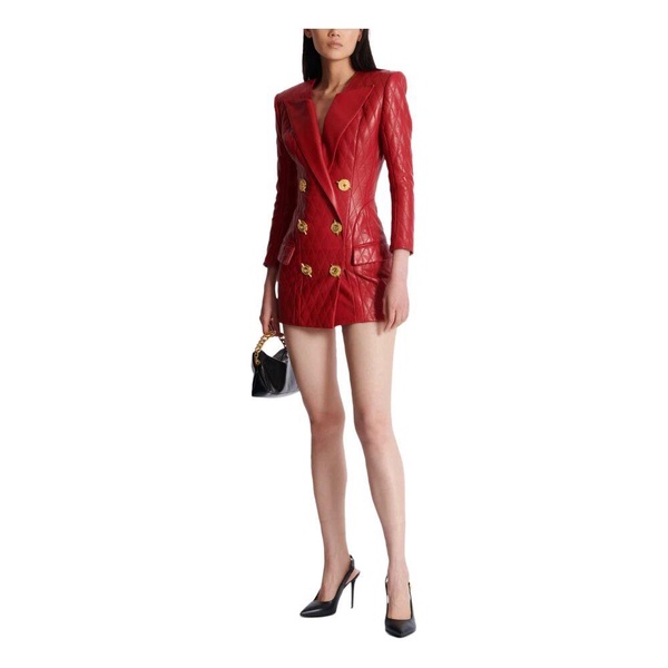 Short quilted leather dress