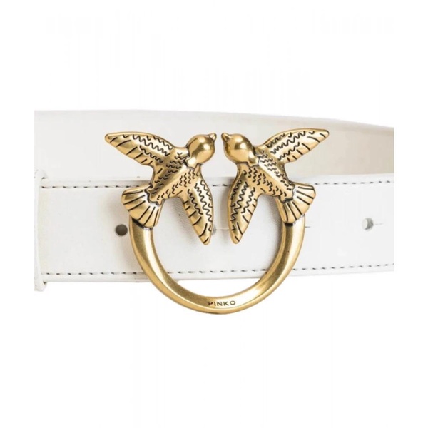 Love Birds Diamond Cut Belt White