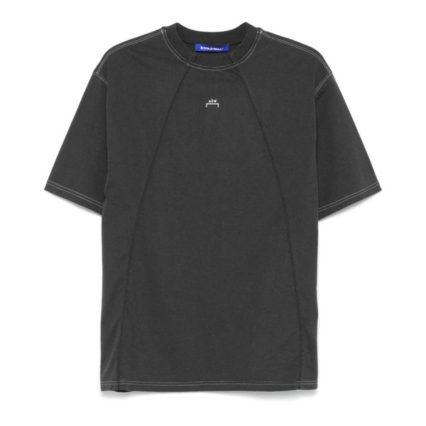 Black Jersey T-shirt with Logo Print